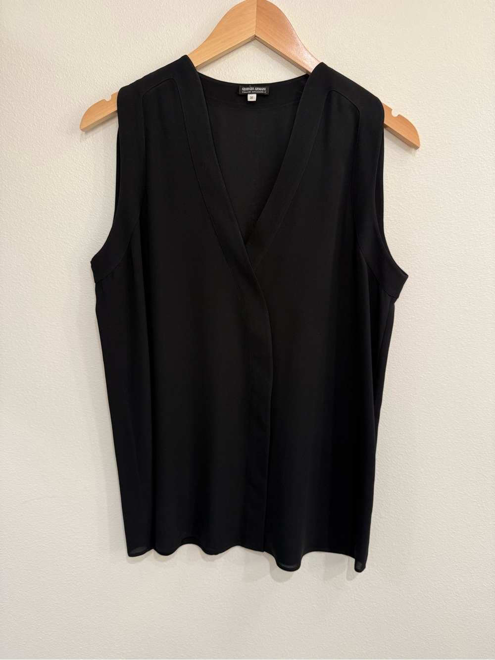 Vintage black label Giorgio Armani sheer black blouse